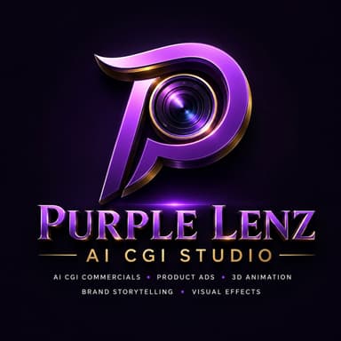 Purple Lenz AI CGI Studio Logo
